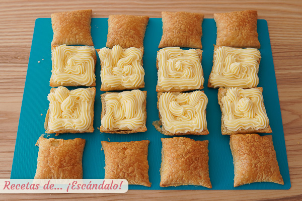 Como rellenar miguelitos de La roda con crema pastelera