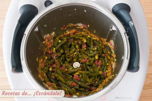 Alubias verdes con jamon thermomix