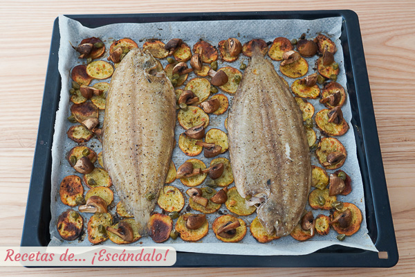 Lenguado al horno con patatas