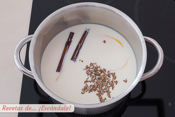 Leche, limon, canela, anis gachas dulces