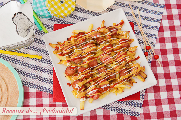 Como hacer salchipapa, muy facil y rica